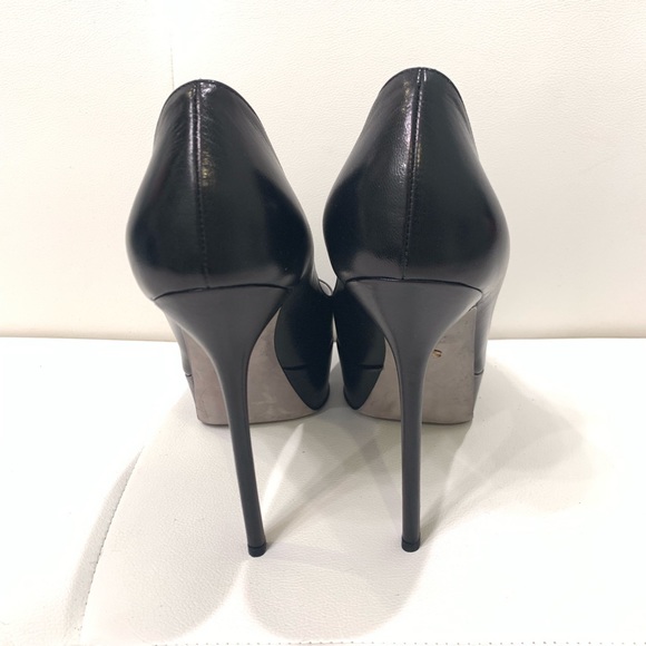 SERGIO ROSSI Leather Open Toe Pumps Sz 40 - Picture 4 of 8